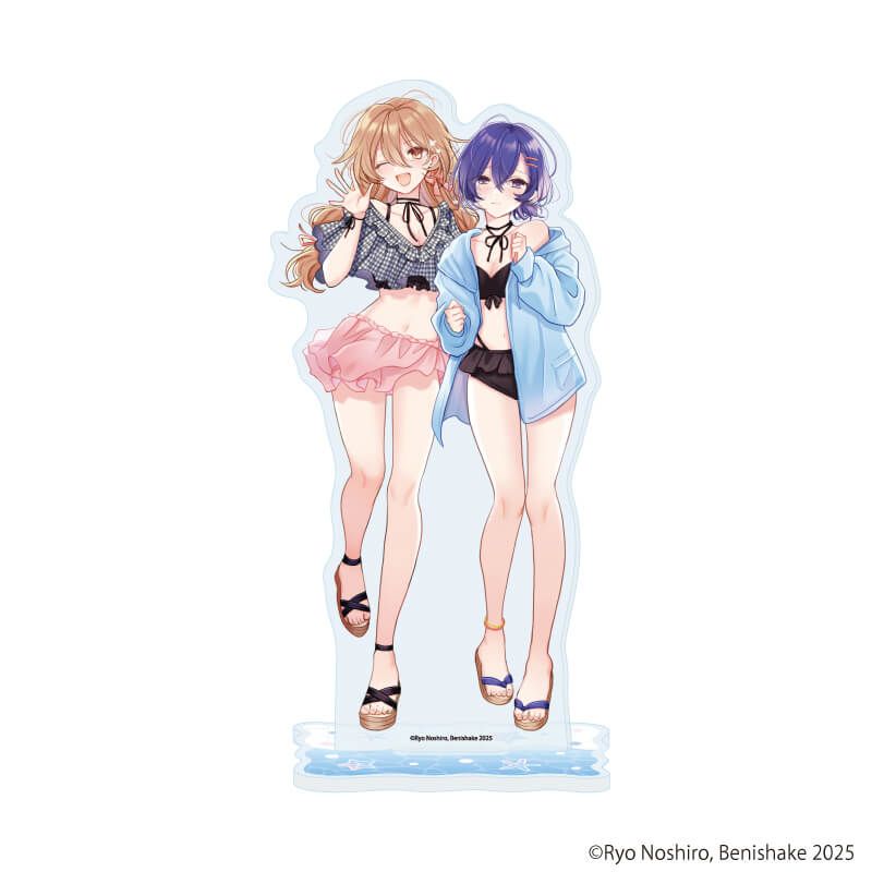 アクリルスタンド「顔だけ良いクラスメイトが、やたらとグイグイ来る百合の話。」01/矢来綴＆海道律(描き下ろしイラスト)