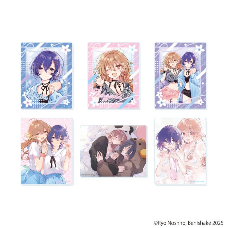 アクリルカード「顔だけ良いクラスメイトが、やたらとグイグイ来る百合の話。」01/コンプリートセット(全6種)(公式&描き下ろしイラスト)