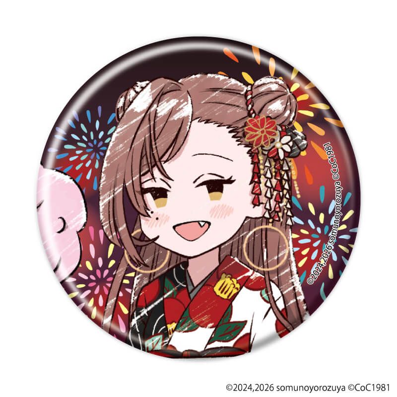 缶バッジ「うずぶちの子還り」03/ブラインド(7種) 夏祭りver.(グラフアートイラスト)