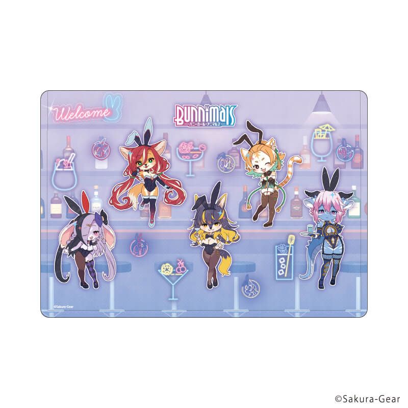 キャラクリアケース「Bunnimals -バニーガール・アニマルズ-」01/集合デザイン(レトロアートイラスト)