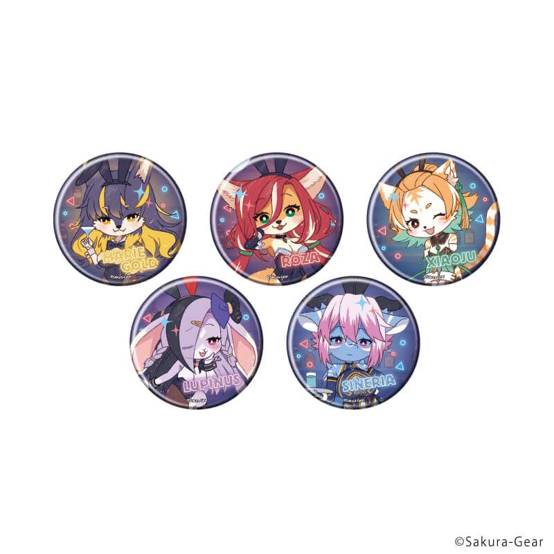 缶バッジ「Bunnimals -バニーガール・アニマルズ-」11/ブラインド(5種)(レトロアートイラスト)