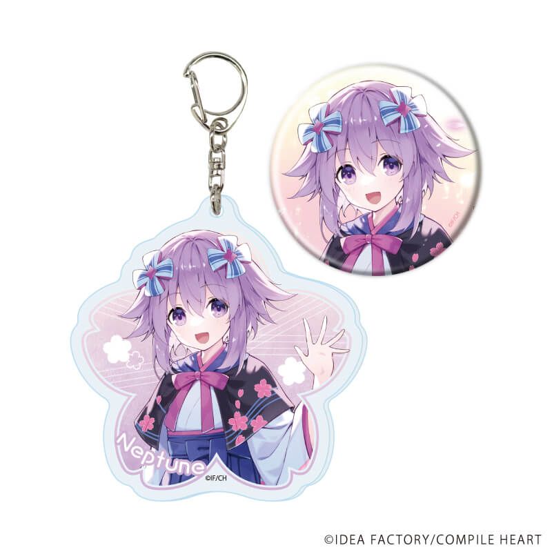 アクリルキーホルダー＆缶バッジセット「超次元ゲイム ネプテューヌ」01/ネプテューヌ(桜)(公式イラスト)