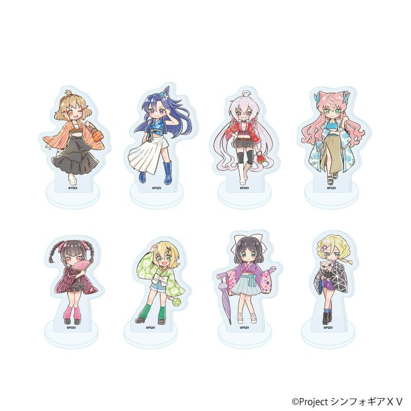 アクリルぷちスタンド「戦姫絶唱シンフォギアＸＶ」18/コンプリートセット(全8種) 着物×Y2KVer.(グラフアートイラスト)
