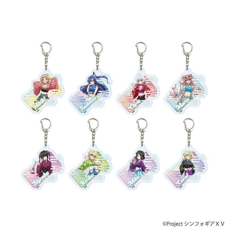 アクリルキーホルダー「戦姫絶唱シンフォギアＸＶ」12/コンプリートセット(全8種) 着物×Y2KVer.(描き下ろしイラスト)