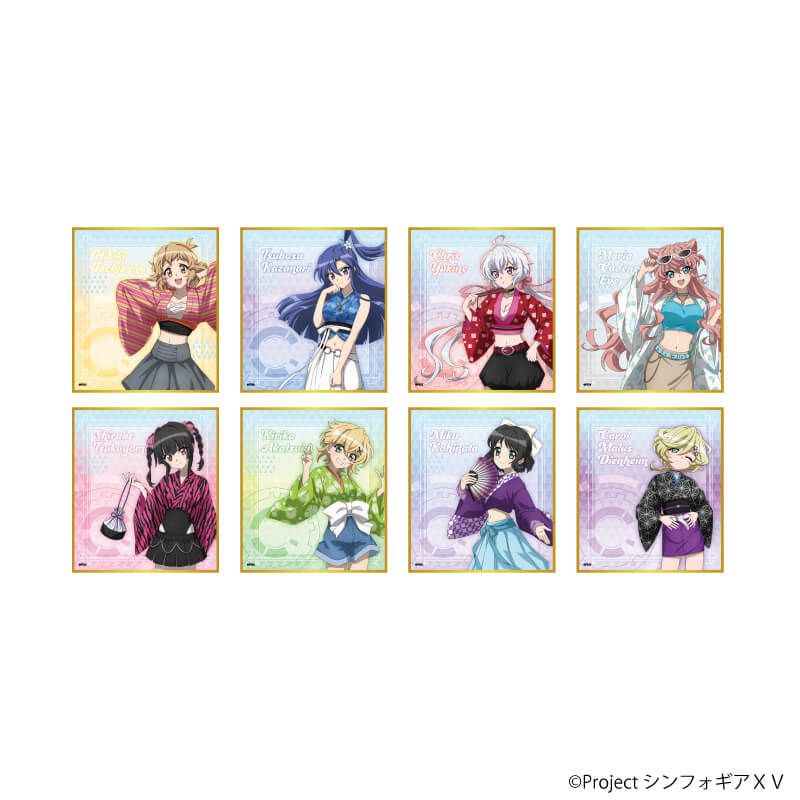 ミニ色紙「戦姫絶唱シンフォギアＸＶ」02/ブラインド(8種) 着物×Y2KVer.(描き下ろしイラスト)
