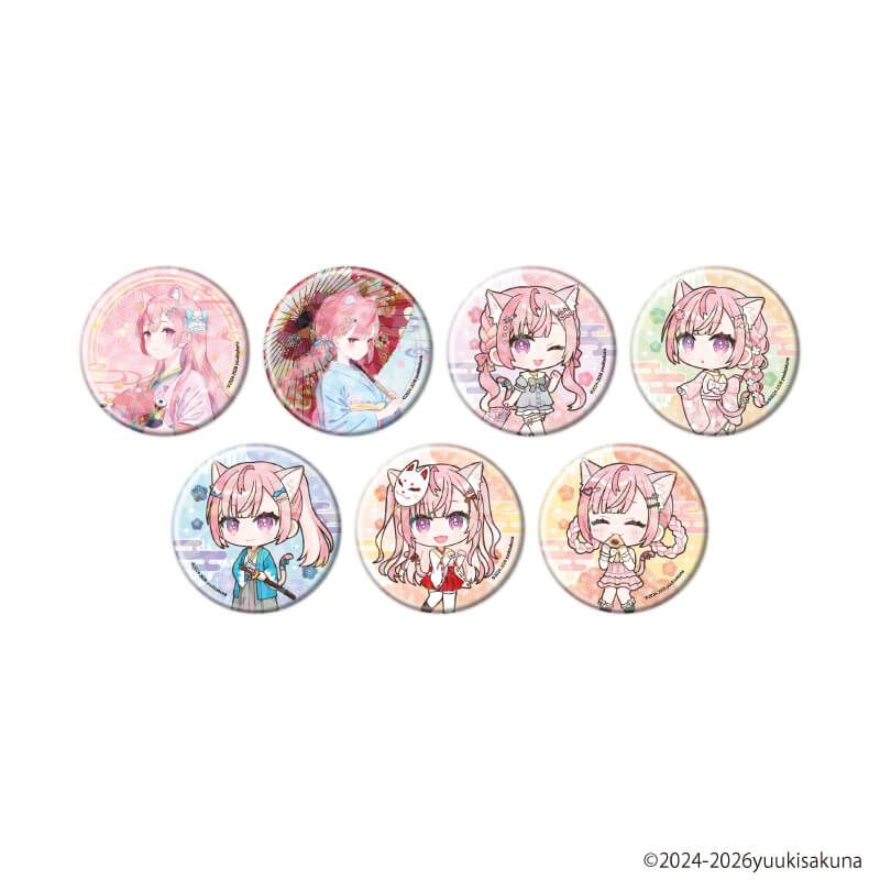ホログラム缶バッジ(57mm)「結城さくな」01/ブラインド(7種)(描き下ろし＆ミニキャライラスト)