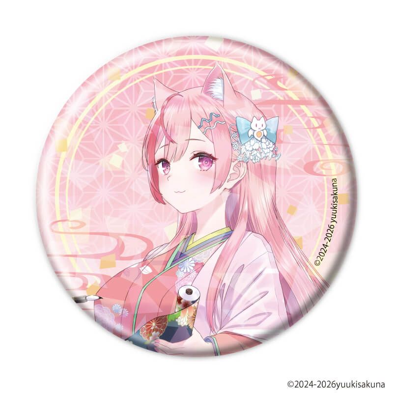 ホログラム缶バッジ(57mm)「結城さくな」01/ブラインド(7種)(描き下ろし＆ミニキャライラスト)