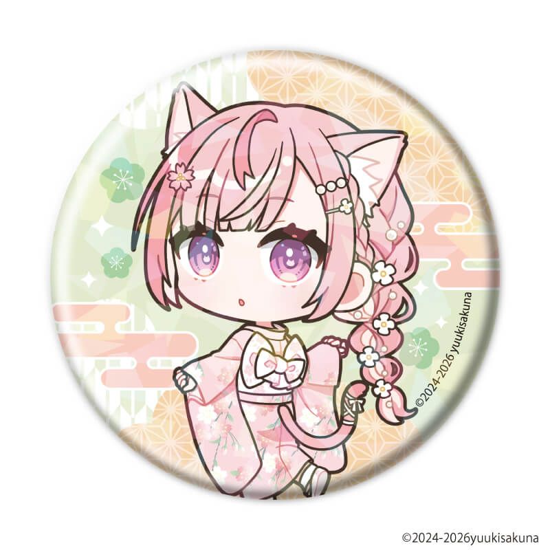 ホログラム缶バッジ(57mm)「結城さくな」01/ブラインド(7種)(描き下ろし＆ミニキャライラスト)