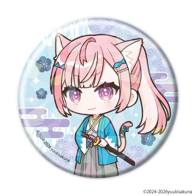 ホログラム缶バッジ(57mm)「結城さくな」01/ブラインド(7種)(描き下ろし＆ミニキャライラスト)