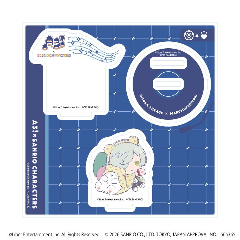 アクリルスタンドプレート「A3!×Sanrio characters」45/御影 密×まるもふびより(コラボイラスト)