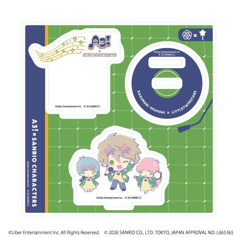 アクリルスタンドプレート「A3!×Sanrio characters」35/三好 一成×リトルツインスターズ(コラボイラスト)