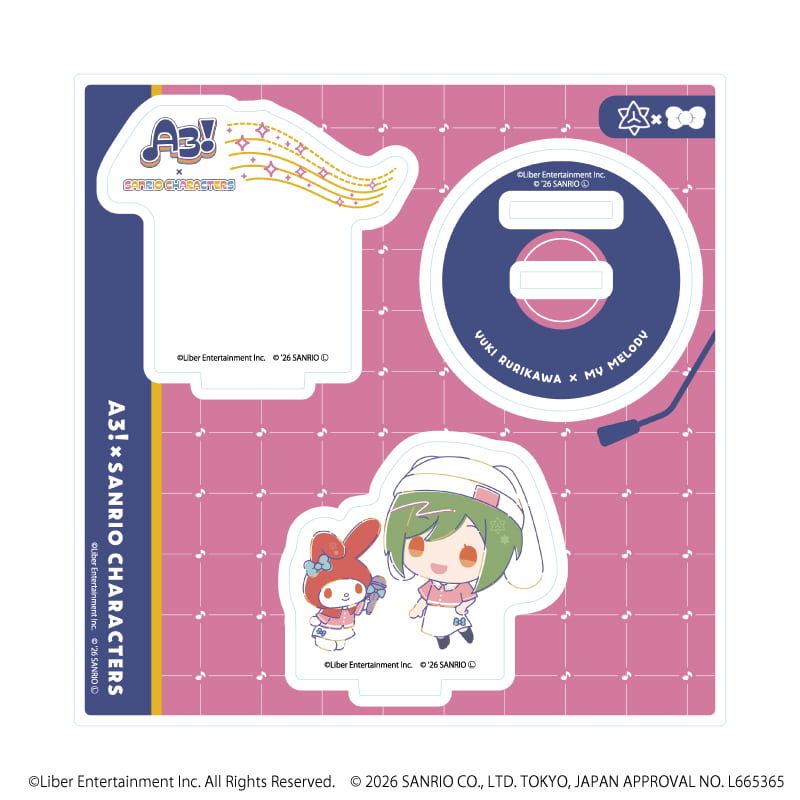 アクリルスタンドプレート「A3!×Sanrio characters」32/瑠璃川 幸×マイメロディ(コラボイラスト)