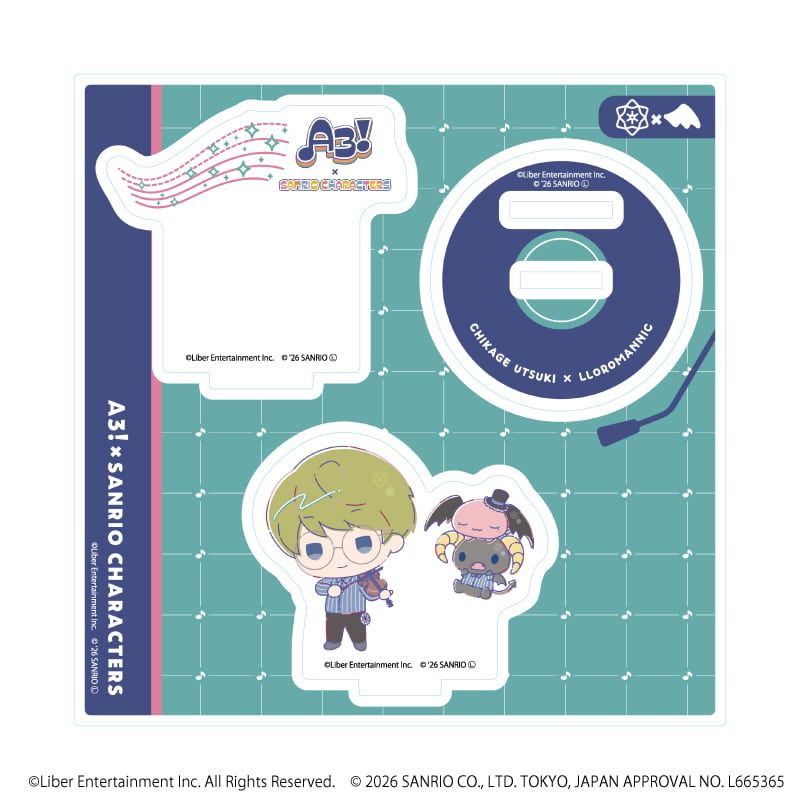 アクリルスタンドプレート「A3!×Sanrio characters」30/卯木 千景×ルロロマニック(コラボイラスト)