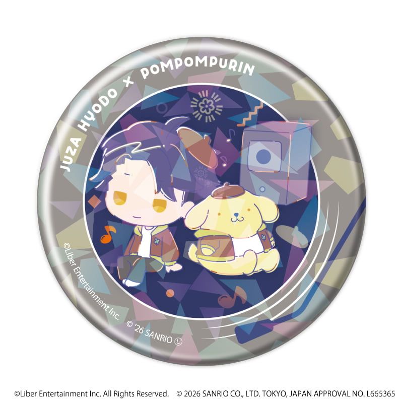 ホログラム缶バッジ(57mm)「A3!×Sanrio characters」02/ブラインド(12種)秋組&冬組(コラボイラスト)