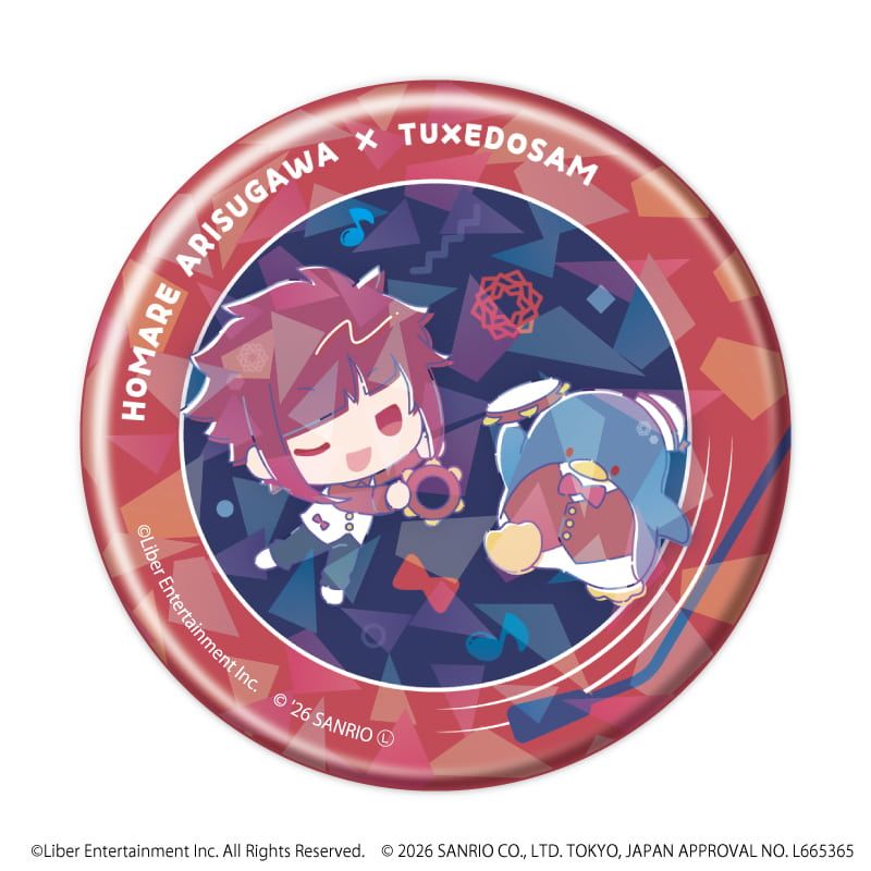 ホログラム缶バッジ(57mm)「A3!×Sanrio characters」02/ブラインド(12種)秋組&冬組(コラボイラスト)