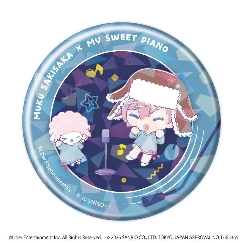 ホログラム缶バッジ(57mm)「A3!×Sanrio characters」01/ブラインド(12