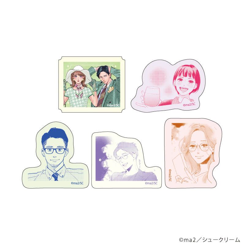 フレークシール(5枚セット)「私たちが恋する理由」01/集合デザイン(公式&描き下ろしイラスト)