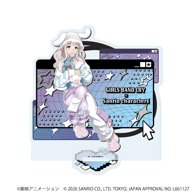 アクリルスタンド「ガールズバンドクライ×サンリオキャラクターズ」36/アイ×シナモロール(コラボイラスト)