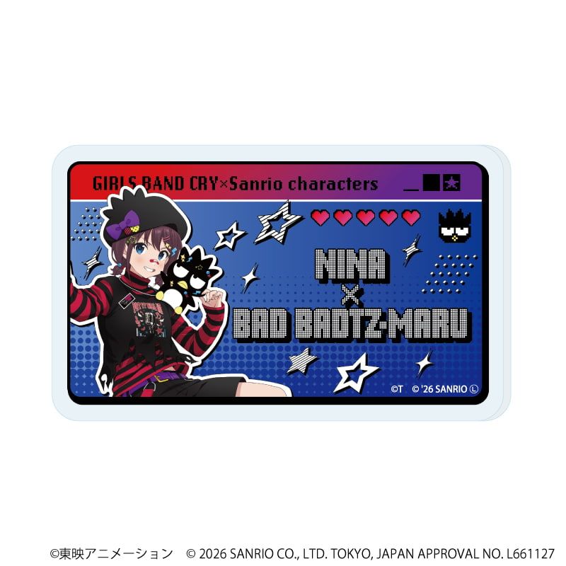 おなまえアクリルプレートバッジ「ガールズバンドクライ×サンリオキャラクターズ」02/コンプリートセット(全9種)(コラボイラスト)