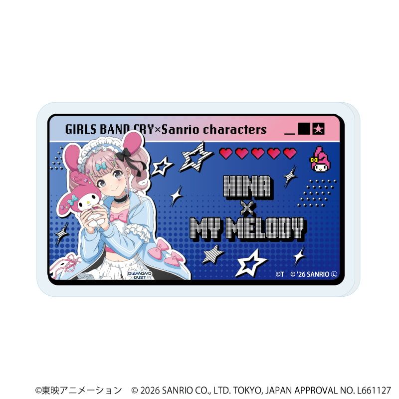 おなまえアクリルプレートバッジ「ガールズバンドクライ×サンリオキャラクターズ」02/コンプリートセット(全9種)(コラボイラスト)