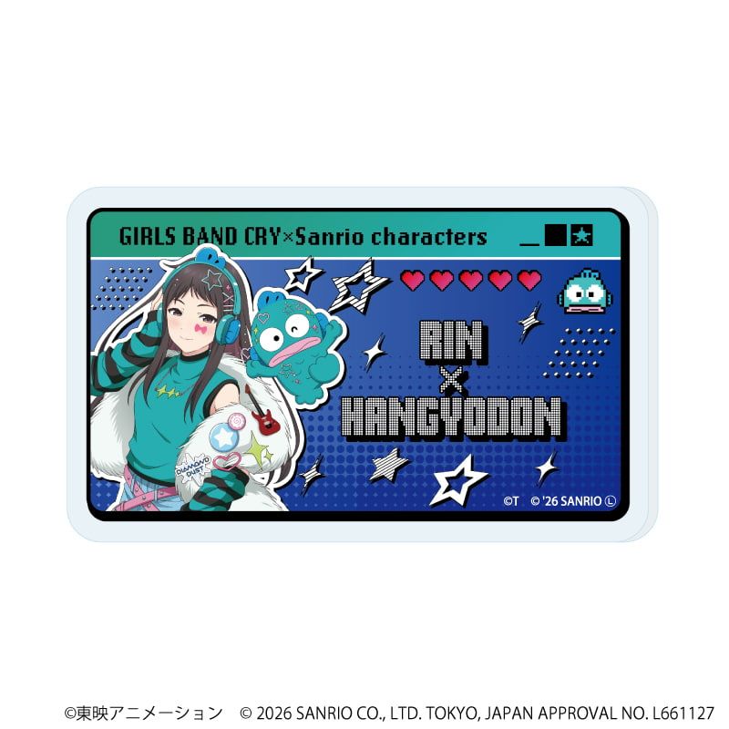 おなまえアクリルプレートバッジ「ガールズバンドクライ×サンリオキャラクターズ」02/ブラインド(9種)(コラボイラスト)