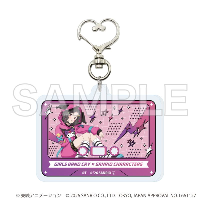 ハート型ナスカンアクリルキーホルダー「ガールズバンドクライ×サンリオキャラクターズ」01/コンプリートセット(全9種)(コラボイラスト)