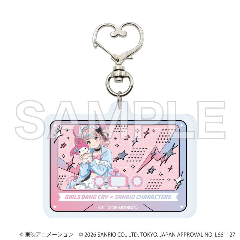 ハート型ナスカンアクリルキーホルダー「ガールズバンドクライ×サンリオキャラクターズ」01/コンプリートセット(全9種)(コラボイラスト)