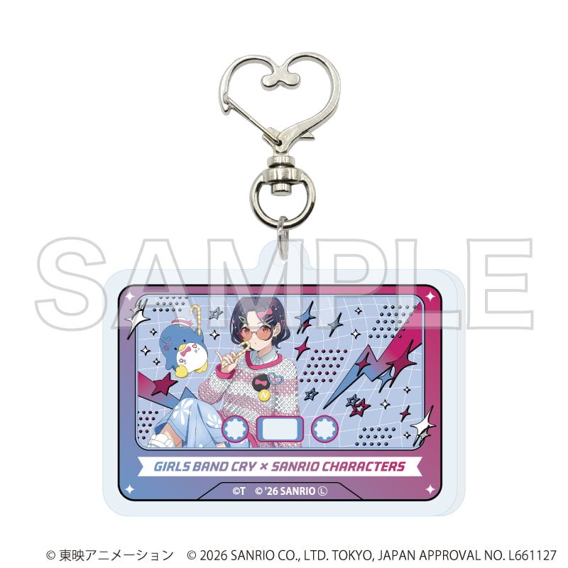 ハート型ナスカンアクリルキーホルダー「ガールズバンドクライ×サンリオキャラクターズ」01/コンプリートセット(全9種)(コラボイラスト)