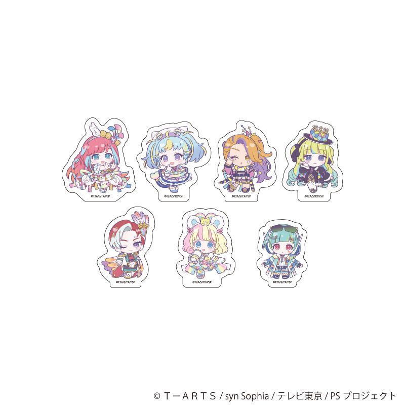 フレークシール(7枚セット)「プリティーシリーズ」01/ワッチャプリマジ！ コーデアレンジver.(ミニキャライラスト)