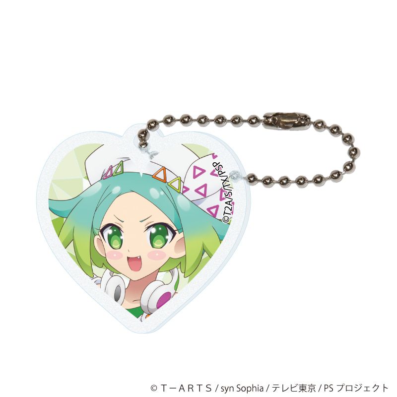 ハート形アクリルキーホルダー(ラメ入り)「プリティーシリーズ」02/コーデアレンジver. コンプリートセット(全10種)(描き下ろしイラスト)