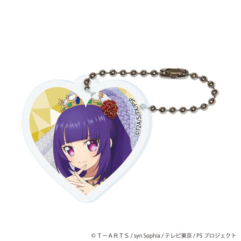ハート形アクリルキーホルダー(ラメ入り)「プリティーシリーズ」02/コーデアレンジver. コンプリートセット(全10種)(描き下ろしイラスト)