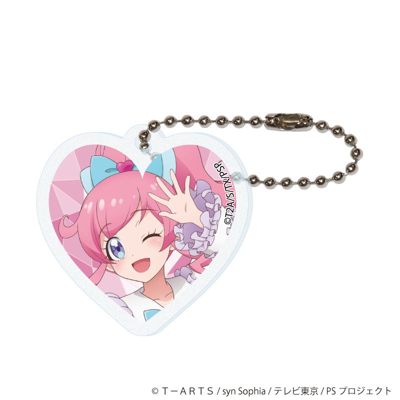 ハート形アクリルキーホルダー(ラメ入り)「プリティーシリーズ」02/コーデアレンジver. コンプリートセット(全10種)(描き下ろしイラスト)