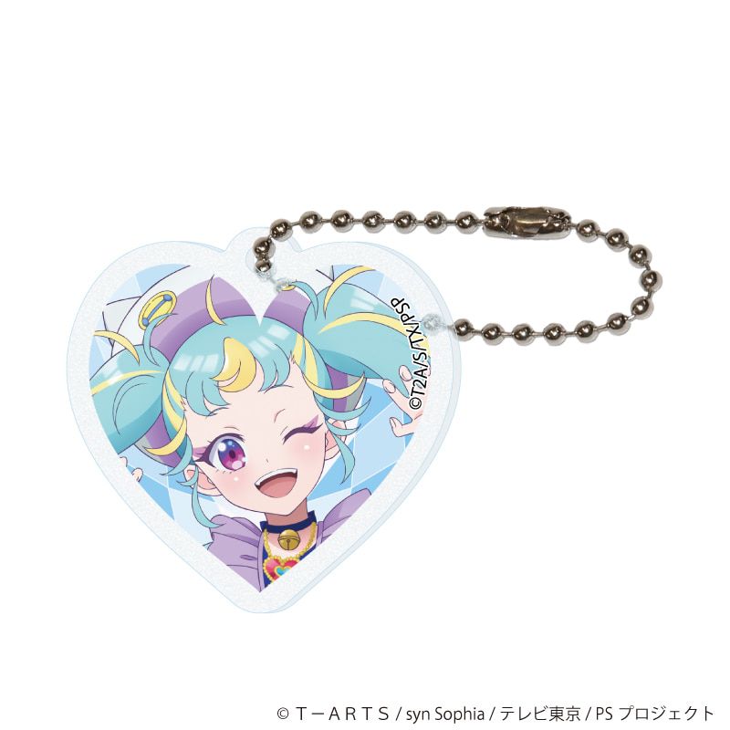 ハート形アクリルキーホルダー(ラメ入り)「プリティーシリーズ」02/コーデアレンジver. コンプリートセット(全10種)(描き下ろしイラスト)