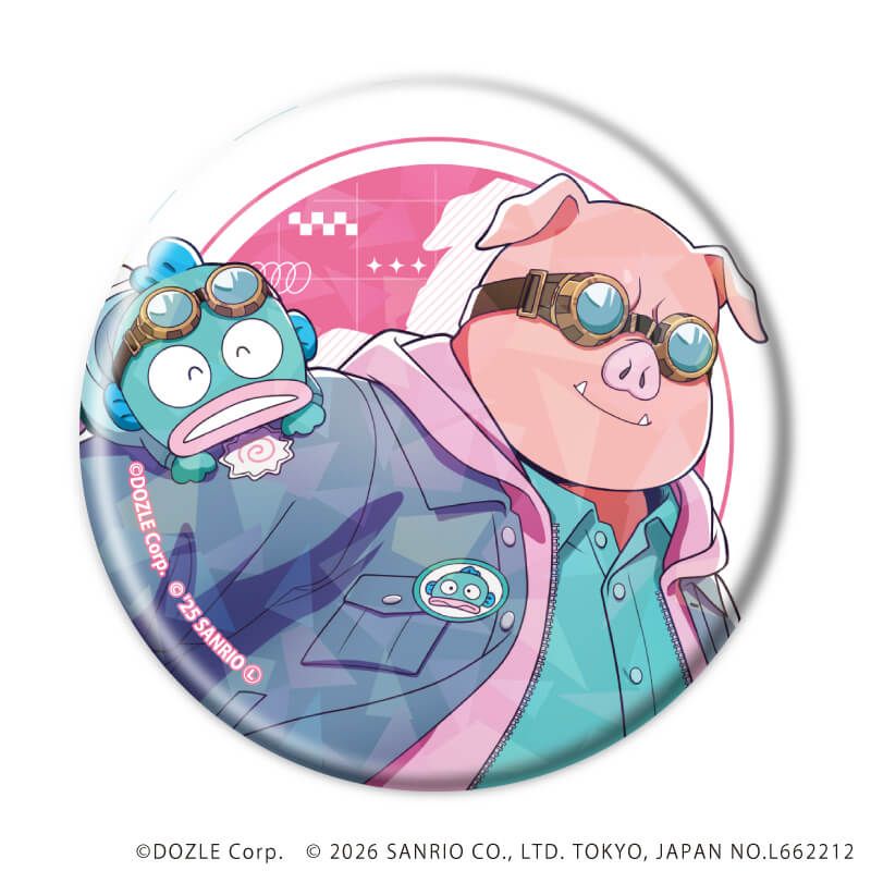 ホログラム缶バッジ(57mm)「ドズル社×はぴだんぶい」01/ブラインド(6種)(コラボイラスト)