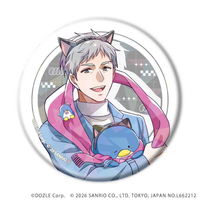 ホログラム缶バッジ(57mm)「ドズル社×はぴだんぶい」01/ブラインド(6種)(コラボイラスト)