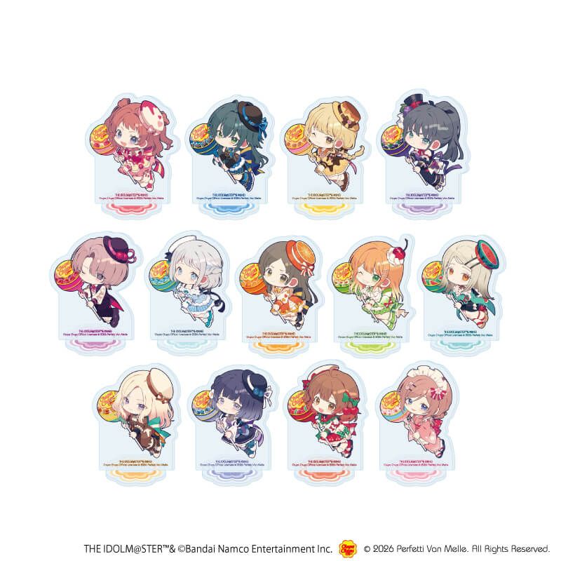 アクリルぷちスタンド「学園アイドルマスター×チュッパチャプス」01/コンプリートセット(全13種)(ミニキャライラスト)