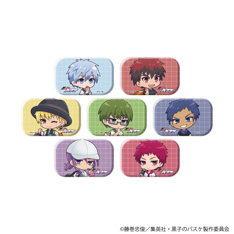 スクエア缶バッジ(横長)「黒子のバスケ」02/ストリートショッピングver. ブラインド(7種)(ミニキャライラスト)