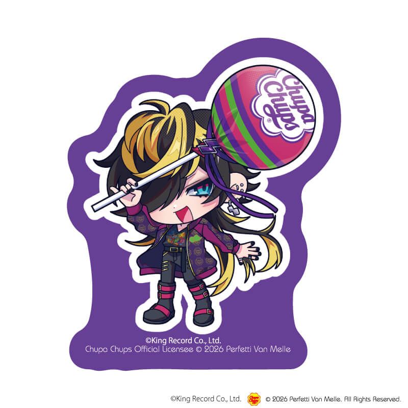 ダイカットステッカー「ヒプノシスマイク-Division Rap Battle-×チュッパチャプス」17/四十物 十四(ミニキャライラスト)