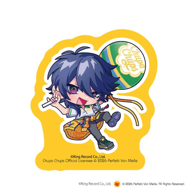 ダイカットステッカー「ヒプノシスマイク-Division Rap Battle-×チュッパチャプス」09/有栖川 帝統(ミニキャライラスト)