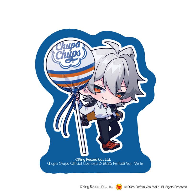 ダイカットステッカー「ヒプノシスマイク-Division Rap Battle-×チュッパチャプス」04/碧棺 左馬刻(ミニキャライラスト)