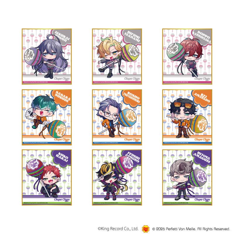 ミニ色紙「ヒプノシスマイク-Division Rap Battle-×チュッパチャプス」02/コンプリートセット(全9種)(ミニキャライラスト)
