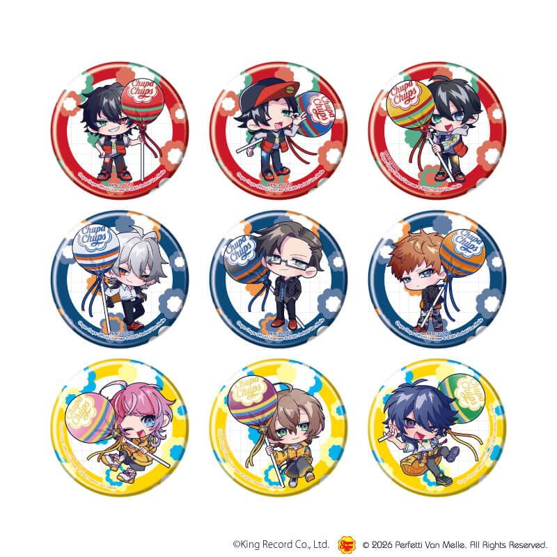 缶バッジ「ヒプノシスマイク-Division Rap Battle-×チュッパチャプス」01/コンプリートセット(全9種)(ミニキャライラスト)
