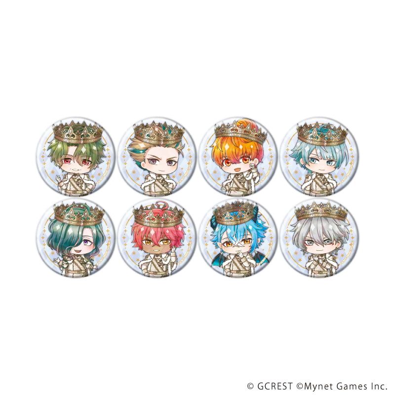 ホログラム缶バッジ(57mm)「夢王国と眠れる100人の王子様」30/コンプリートセット(全8種)(ミニキャライラスト)