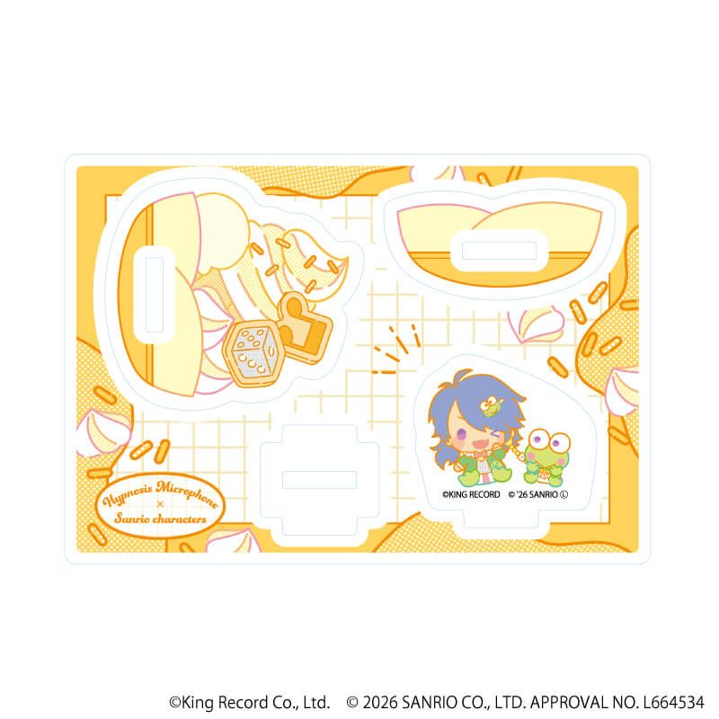 ゆらゆらアクリルスタンド「ヒプノシスマイク SANRIO NAKAYOKU EDIT」09/有栖川 帝統×けろけろけろっぴ(コラボイラスト)