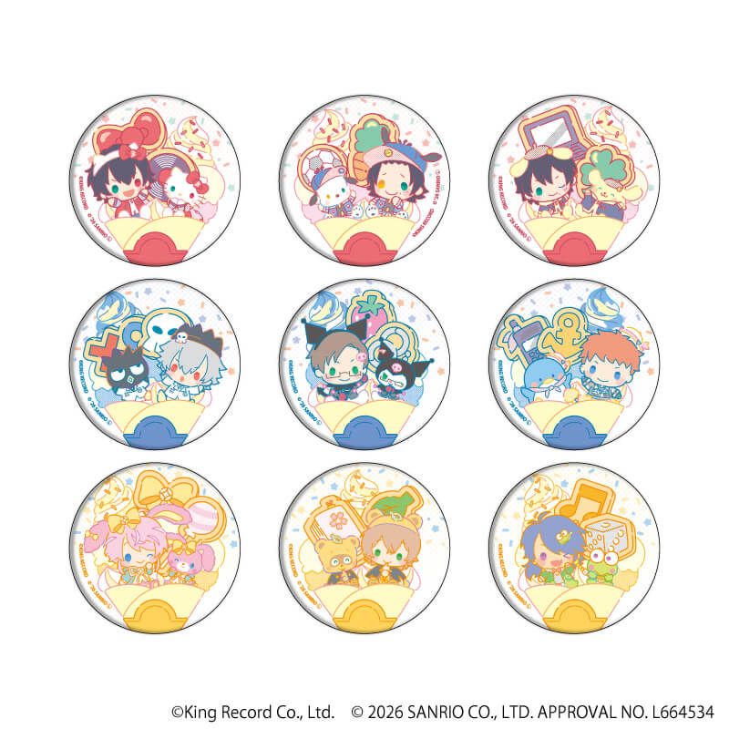 缶バッジ「ヒプノシスマイク SANRIO NAKAYOKU EDIT」03/ブラインド(9種)(コラボイラスト)