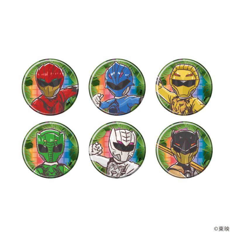 缶バッジ「動物戦隊ジュウオウジャー」01/ブラインド(6種)(グラフアートイラスト)