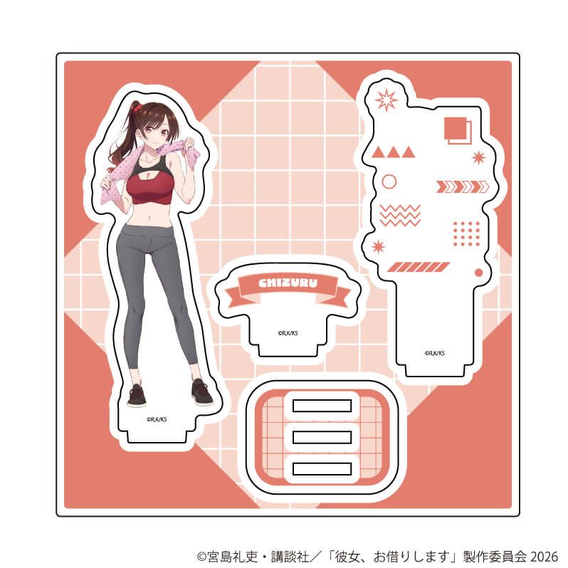アクリルスタンドプレート「TVアニメ『彼女、お借りします』」18/水原千鶴 トレーニングウェアver.(描き下ろしイラスト)