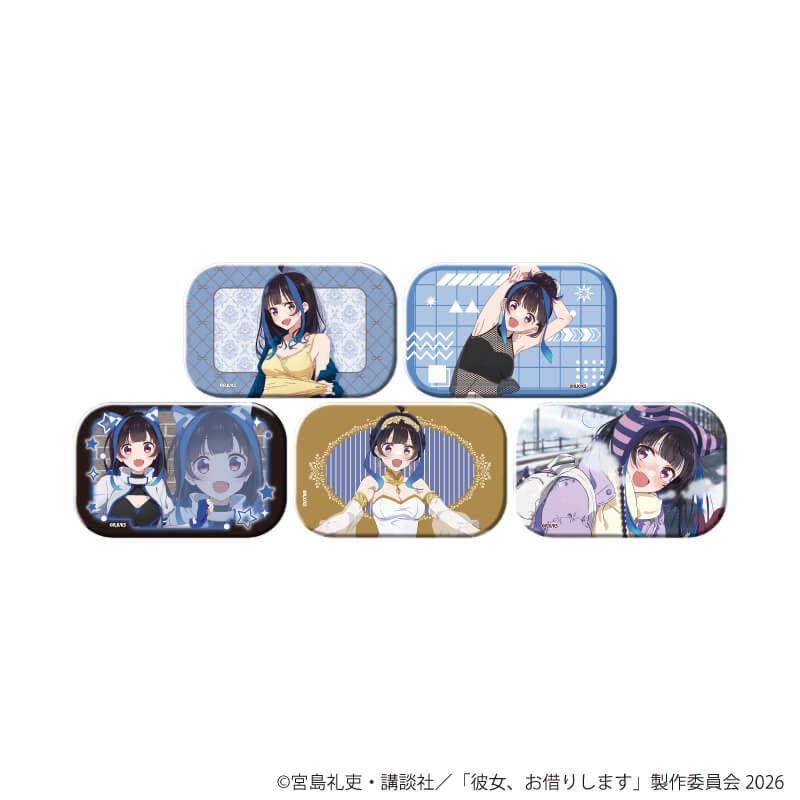 スクエア缶バッジ「TVアニメ『彼女、お借りします』」05/八重森みにセット ブラインド(5種)(公式&描き下ろしイラスト)