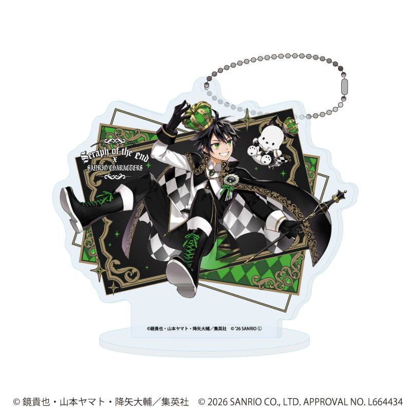 アクリルスタンドキーホルダー「終わりのセラフ×サンリオキャラクターズ」01/百夜優一郎×ポチャッコ(コラボイラスト)