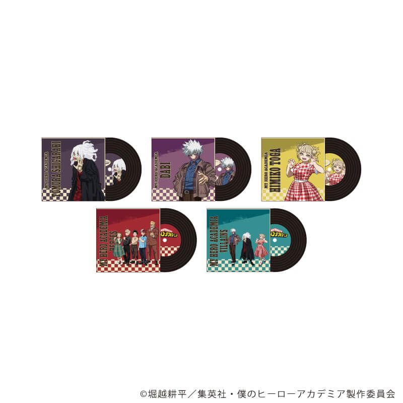 僕のヒーローアカデミア　トレーディングレコード風コースター　Vol.2　アメリカンレトロVer.　全5種